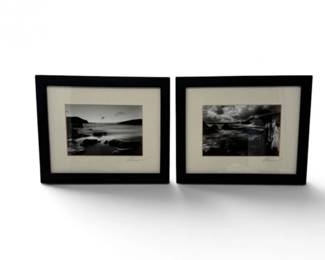 112 SignedBlackWhiteLandscapePhotographsinWoodFramesPair