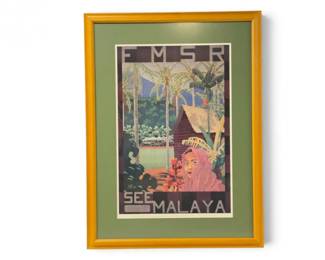 138 RafflesHotelSeeMalayaTravelPosterReproductionFramed