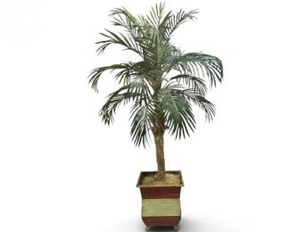 26 ArtificialPottedPalmTreeinMetalPlanter35Tall