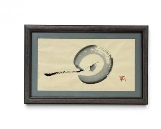 135 OriginalInkFigurePaintingonRicePaperSignedFramed