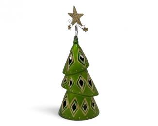 55 WhimsicalCeramicChristmasTreeTealightCandleHolder