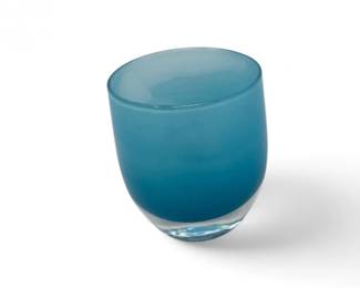 29 GlassybabyCaboBlueArtGlassVotiveCandleHolder