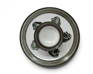 31 VintageCeramicChipDipServingPlatterMarked