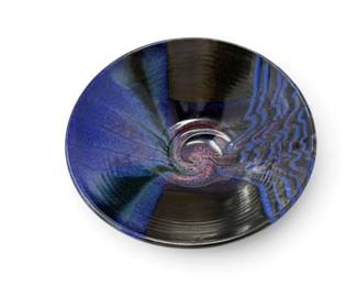 70 MatthewPattonSignedStudioPotteryArtBowlBlueBlackGlazed