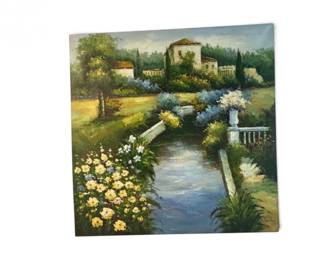 14 OriginalTuscanGardenAcrylicPaintingonCanvasSignedReuben