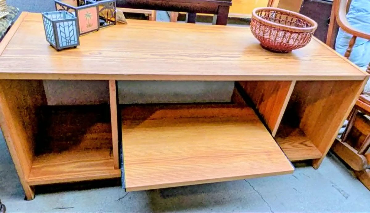 Natural Wood Entertainment Console