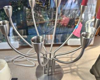 Brushed Nikel Candle Holder
