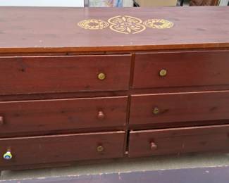 Vintage Decorative Dresser with Hand Painted Top