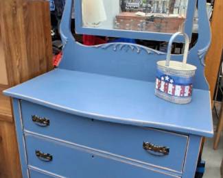 Vintage Wooden Dresser with attached Mirror