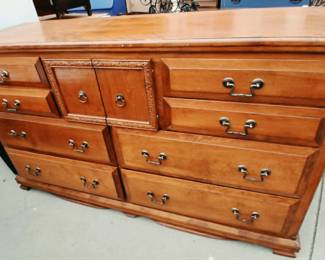 Vintage Handmade Solid Wood Dresser
