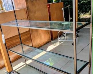 Large Metal Stand with Glass Shelves