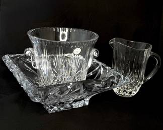 Crystal Lot - Pitcher, Ice Bucket, and Bowl