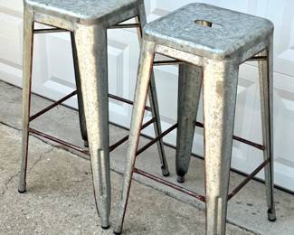 Set of 2 Aluminum Barstool Chairs