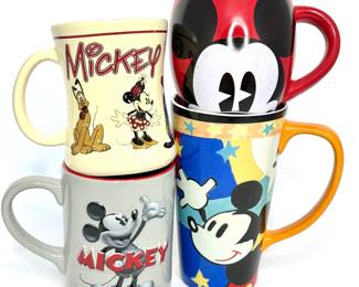 Set of 4 Official Mickey Mouse Mugs from The Disney Store