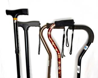 Lot of 5 Walking Sticks / Adjustable Canes