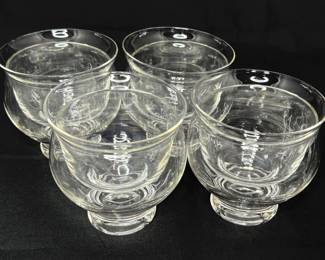 Set of 4 Vintage Shrimp Cocktail Glasses with Liners