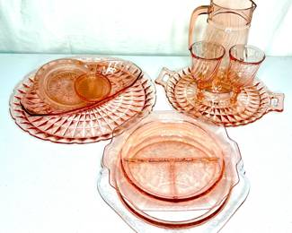 Pink Depression Glass Lot - Jeannette Glass,Princess Pink Glass,Arcoroc Rosaline