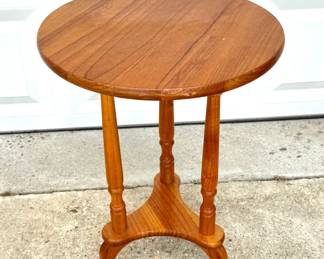 Small Solid Wood Pedestal Table / Plant Stand