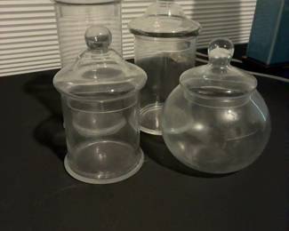 Clear Glass Apothecary Jar Set