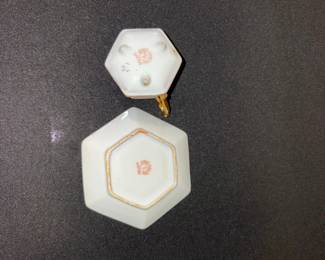 Vintage Miniature Hexagonal Teacup and Saucer Set - MK Japan