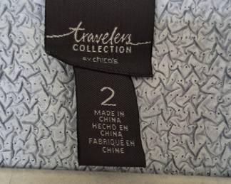 Chico's Travelers Collection Abstract Stripe Jacket