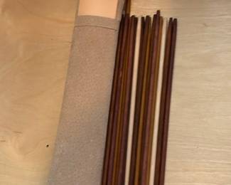 Artisan Multi-Tonal Wooden Chopsticks with Suede Roll