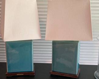 Pair of Ralph Lauren Home Blue Ceramic Table Lamps