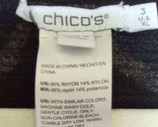 Chico's Abstract Print Open-Front Cardigan
