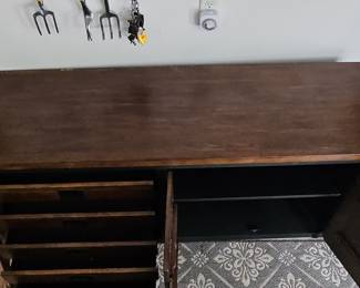 Industrial Style Wood and Metal Tool Chest Sideboard