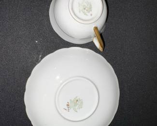  vintage Tuscan Fine English Bone China "Pansy" cup and saucer set