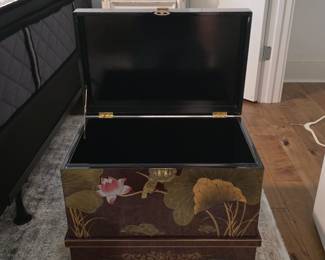 Vintage Asian Lacquer Jewelry Chest with Stand