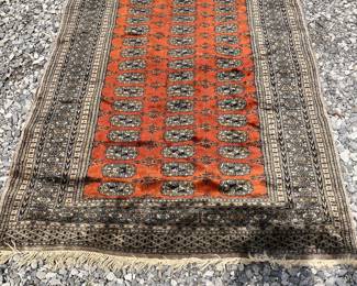 Vintage Bokhara Hand-Knotted Wool Rug