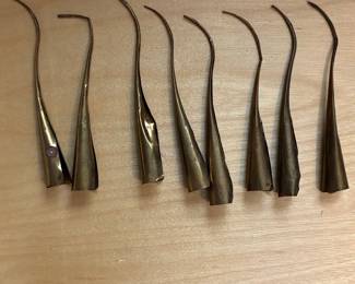 Set of 8 Vintage Brass Thai Dance Fingernail Extensions