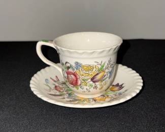 Johnson Brothers Windsor Ware Garden Bouquet Teacup and Saucer