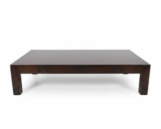 Vintage Carved Wood Greek Key Coffee Table