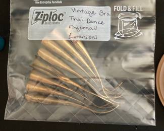 Vintage Thai Brass Fingernail Extensions (Fawn Leb Claws)