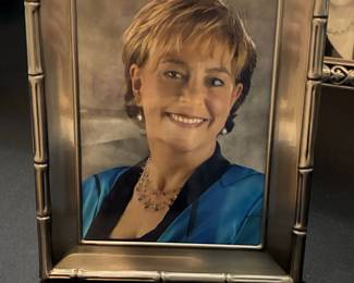 Silver-Tone Faux Bamboo Picture Frame