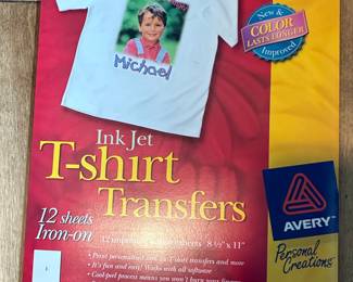 Avery Ink Jet T-Shirt Transfers (12 Sheets)