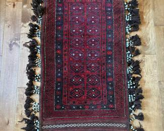 Baluch Tribal Wool Saddlebag Face (Khorjin) with Beaded Tassels