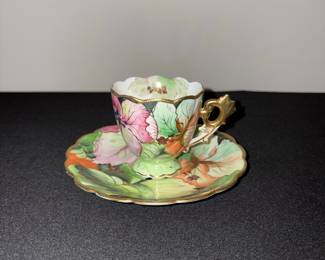 Chubu China Occupied Japan Floral Teacup and Saucer