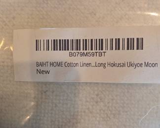 BAIHT HOME Cotton Linen Long Hokusai Ukiyoe Moon Noren Curtain