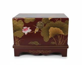 Vintage Asian Lacquer Jewelry Chest with Stand
