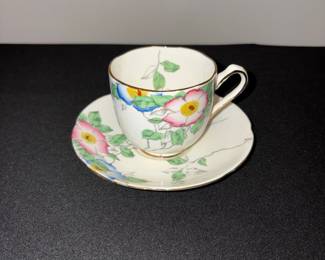 Adderley Hand Painted Floral Tea Cup and Saucer, Pattern 4735A