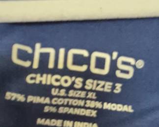 Chico's Pima Cotton Modal Spandex Mock Neck Top