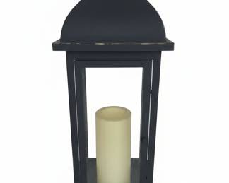 Decorative Black Metal Lanterns with LED Candles