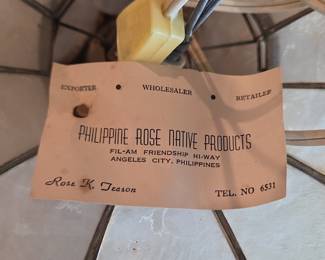Vintage Philippine Capiz Shell Globe Pendant Lamp