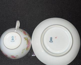 Antique Silesia Porcelain Teacup and Saucer