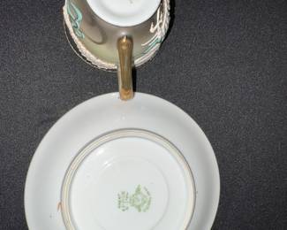 Occupied Japan Moriage Dragonware Demitasse Tea Cup and Saucer