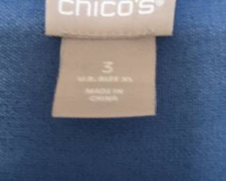 Chico's Blue Button-Front V-Neck Cardigan