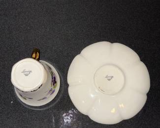 Leneige Porcelain Violet Pattern Teacup and Saucer